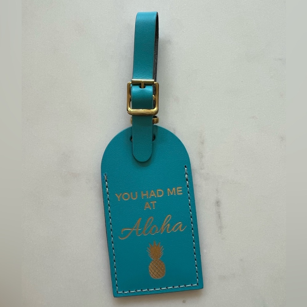 Teal luggage tag